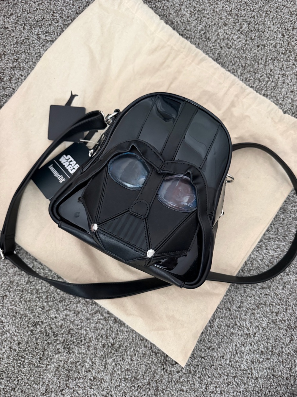Loungefly Black Darth Vader Helmet Crossbody Bag